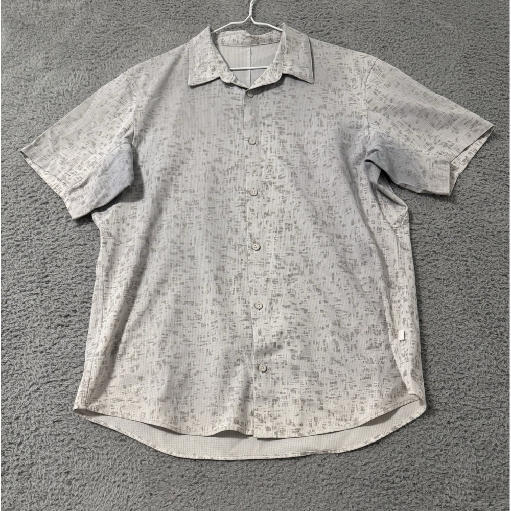 LULULEMON Airing Easy‎ Button Down Shirt Mens Stretch Print Golf Beach